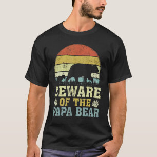 Mens Vintage Retro Beware Of The Papa Bear Father' T-Shirt