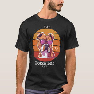 Mens Vintage Retro Boxer Dog Lover Pet Dad T-Shirt