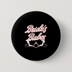 Mens vintage retro bride's babes bachelorette 6 cm round badge