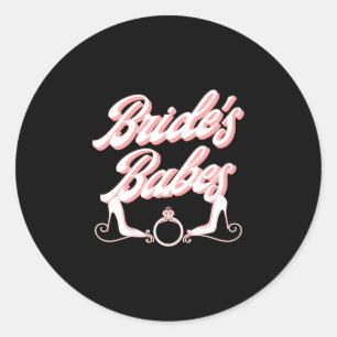 Mens vintage retro bride's babes bachelorette classic round sticker