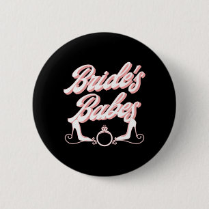 Mens Vintage Retro Brides Babes Bachelorette Party 6 Cm Round Badge