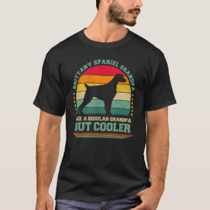 Mens Vintage Retro Dog Brittany Spaniel Grandpa Fa T-Shirt