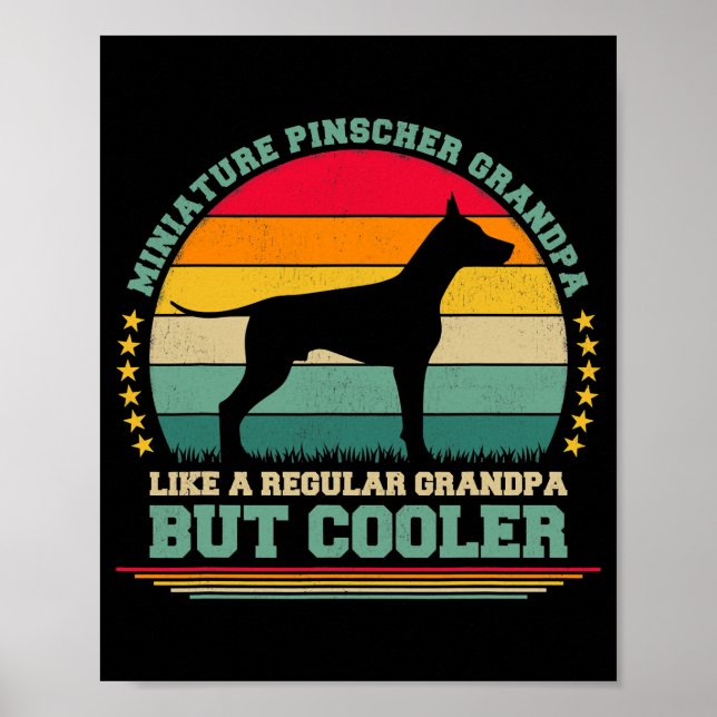 Mens Vintage Retro Dog Miniature Pinscher Grandpa Poster (Front)