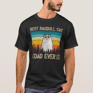 Mens Vintage Retro Funny Best Ragdoll Cat Dad Ever T-Shirt