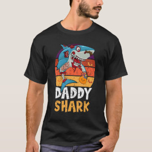 Mens Vintage Retro Halloween Scary Zombie Shark Co T-Shirt