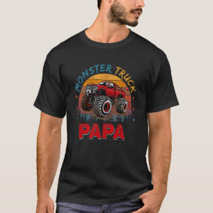 Mens Vintage Retro Monster Truck Papa Driver  Fath T-Shirt