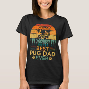 Mens Vintage Retro Style Best Pug Dad Ever Father T-Shirt