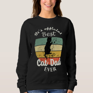 Mens Vintage Retro Style Sunset Best Cat Dad Ever Sweatshirt
