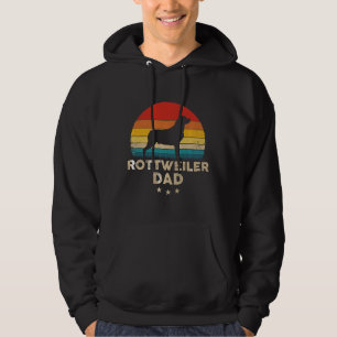 Mens Vintage Rottweiler Dad Silhouette Retro Sunse Hoodie