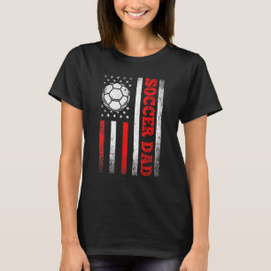 Mens Vintage Soccer Dad American Flag Sport Father T-Shirt