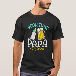 Mens Vintage Soon To Be Papa 2023  Pregnancy Dad M T-Shirt
