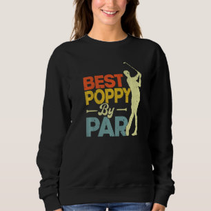 Mens Vintage Style Best Poppy By Par Golf  Fathers Sweatshirt