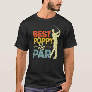 Mens Vintage Style Best Poppy By Par Golf  Fathers T-Shirt