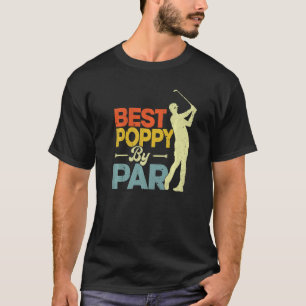 Mens Vintage Style Best Poppy By Par Golf  Fathers T-Shirt