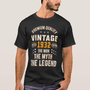 Mens Vintage The Man Myth Legend 1932 90th Birthda T-Shirt