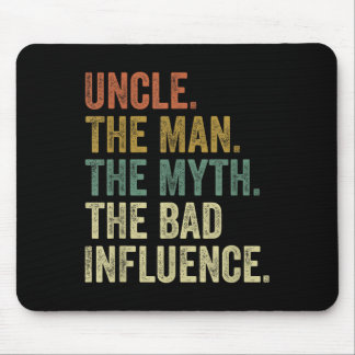Mens Vintage Uncle Man Myth Bad Influence  Mouse Pad