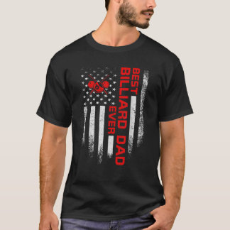 Mens Vintage USA American Flag Best Billiard Dad E T-Shirt