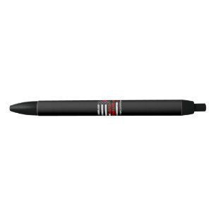 Mens Vintage USA American Flag Best Firefighter Black Ink Pen