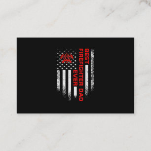 Mens Vintage USA American Flag Best Firefighter Business Card