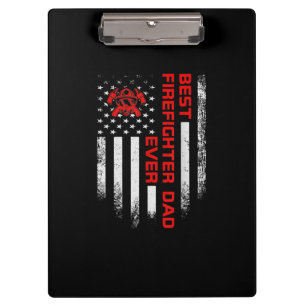 Mens Vintage USA American Flag Best Firefighter Clipboard