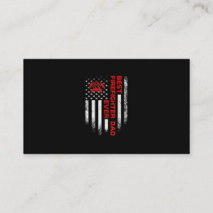 Mens Vintage USA American Flag Best Firefighter Loyalty Card