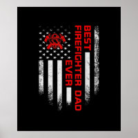 Mens Vintage USA American Flag Best Firefighter