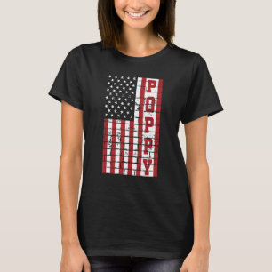 Mens Vintage Usa American Flag Poppy 60th For Fat T-Shirt