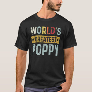 Mens Vintage World's Greatest poppy Dad Grandpa Fa T-Shirt