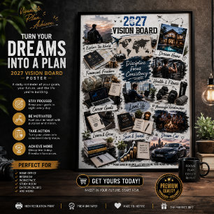Men's Vision Board Poster – Life Goals Wall Art