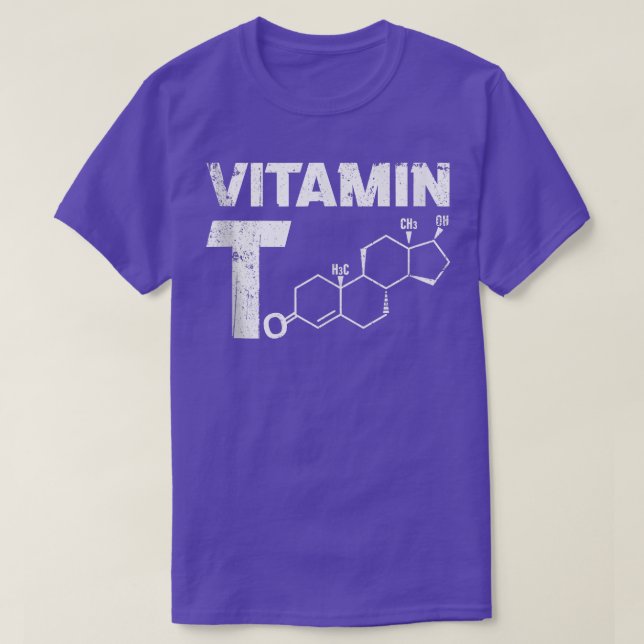 Mens Vitamin T Testosteron Bodybuilding Gym Fitnes T-Shirt (Design Front)