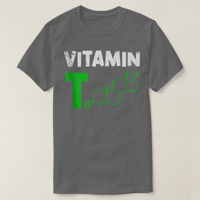 Mens Vitamin T Testosteron Bodybuilding Gym Fitnes T-Shirt (Design Front)