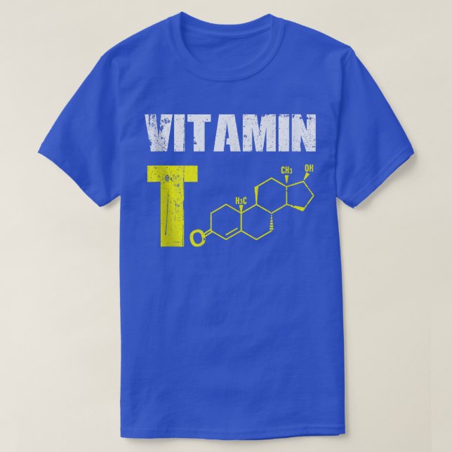 Mens Vitamin T Testosteron Bodybuilding Gym Fitnes T-Shirt (Design Front)