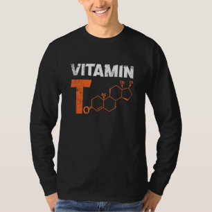 Mens Vitamin Testosteron Bodybuilding Gym Fitness  T-Shirt