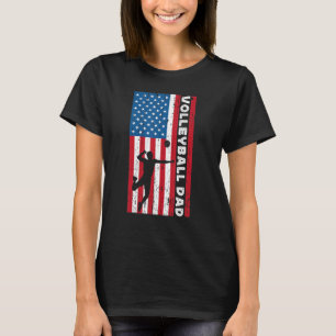 Mens Volleyball Dad For Men USA American Flag Voll T-Shirt
