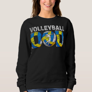 Mens Volleyball Sports   Volleyball Dad Father's D Sweatshirt
