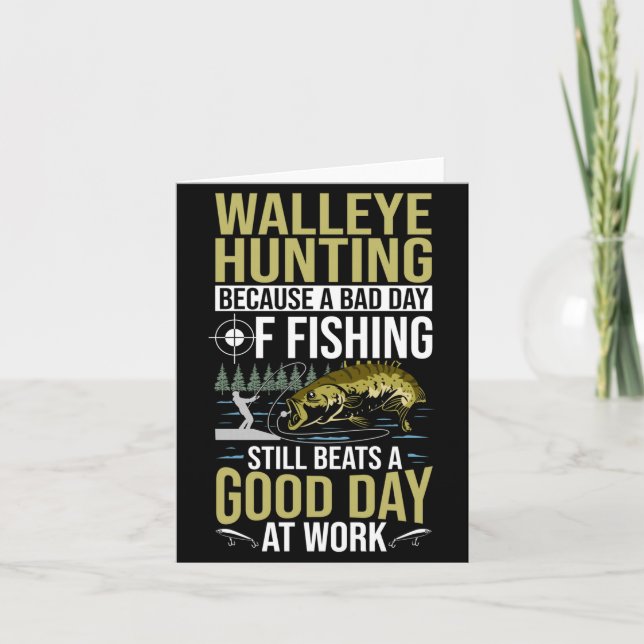 Mens walleye hunter walleye fisherman hunting card (Front)