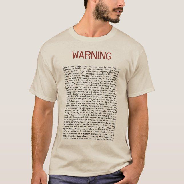Men's Warning Label T-Shirt (Front)