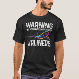 Mens Warning May Spontaneously Talk About Aircraft T-Shirt