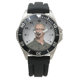 Men's Watch - Personalised - Black Rubber