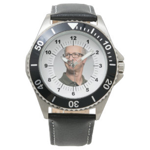 Men's Watch - Personalized - Black Leather