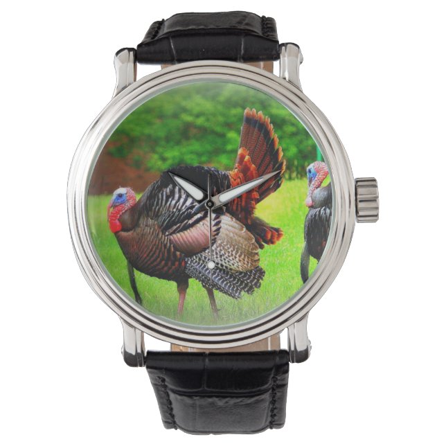 Men's Watch, Turkey print watch, Gifts for him Watch (Front)