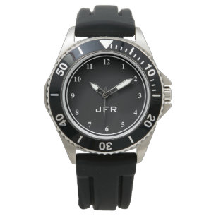 Men's watch with personalised 3 letter monogram