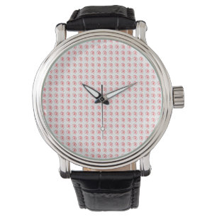 Men's Watch with Tiled Red Twirls