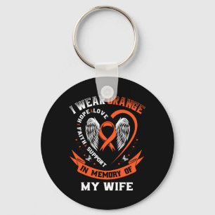Mens Wear Orange In Memory Of Wife Leukaemia Cance Key Ring