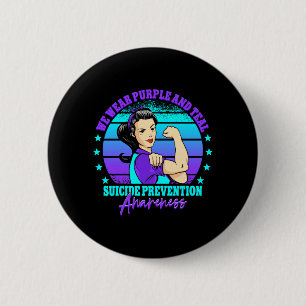Mens Wear Purple And Teal Suicide Prevention 6 Cm Round Badge