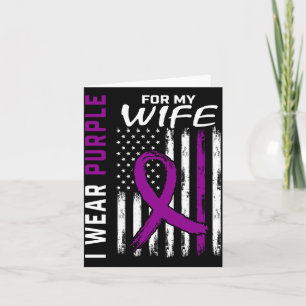 Mens wear purple for wife pancreatic cancer card