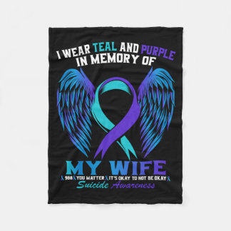 Mens Wear Teal And Purple For Wife Suicide Fleece Blanket