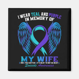 Mens Wear Teal And Purple For Wife Suicide Magnet