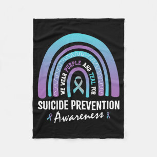 Mens Wear Teal Purple For Suicide Prevention Fleece Blanket