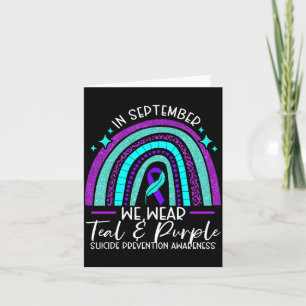 Mens Wear Teal Purple Suicide Prevention Awareness Card